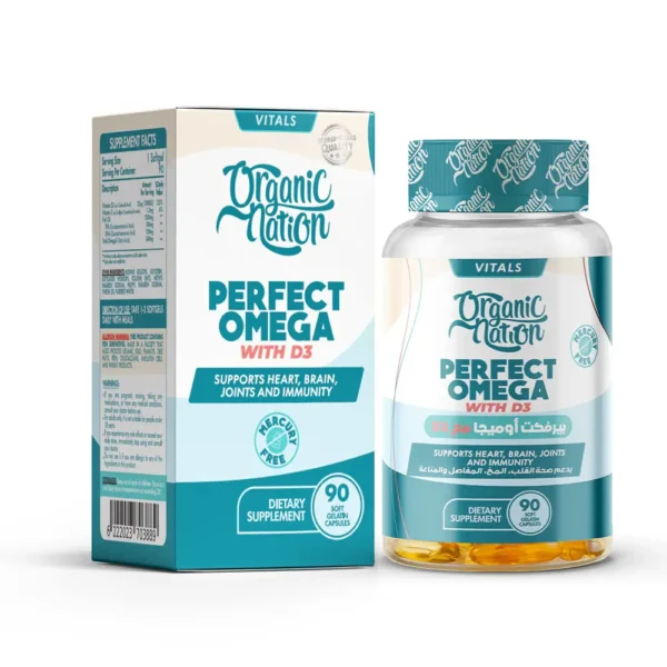 ORGANIC NATION PERFECT OMEGA 3 WITH D3 30 SERV | أوميجا 3 مع فيتامين D3