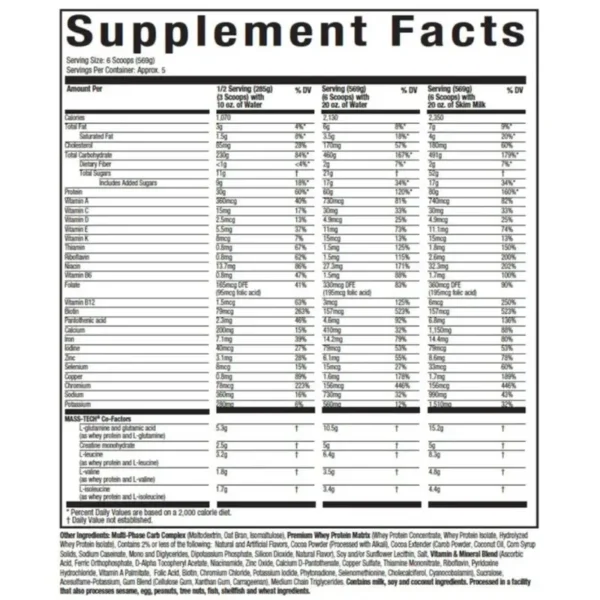 MuscleTech-Mass-Tech-Extreme-2000-2.72kg-5-Servings-Nutrition-Facts-1 MUSCLETECH MASS TECH 2.7K