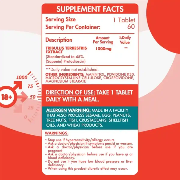 ORGANIC NATION TRIBULUS 60 TABLETS | تريبولوس 60 قرص